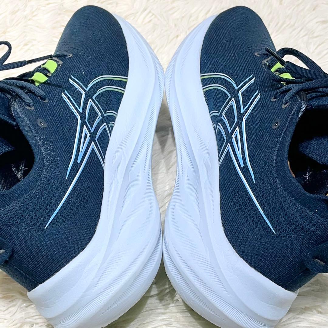 極美品☆アシックス ゲルニンバス26 ブルー 26.5㎝ ランニング ジョギング