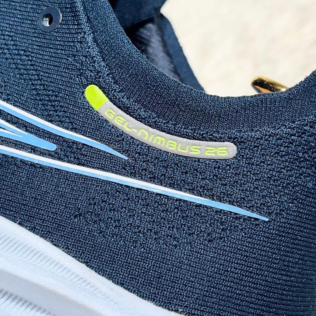 極美品☆アシックス ゲルニンバス26 ブルー 26.5㎝ ランニング ジョギング