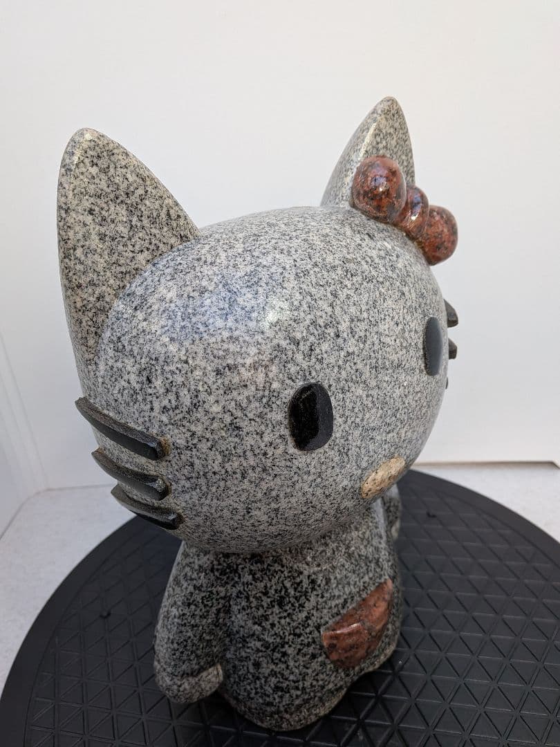 b788、ハローキティ キティーちゃん 石像 御影石 置物 猫 希少 レア