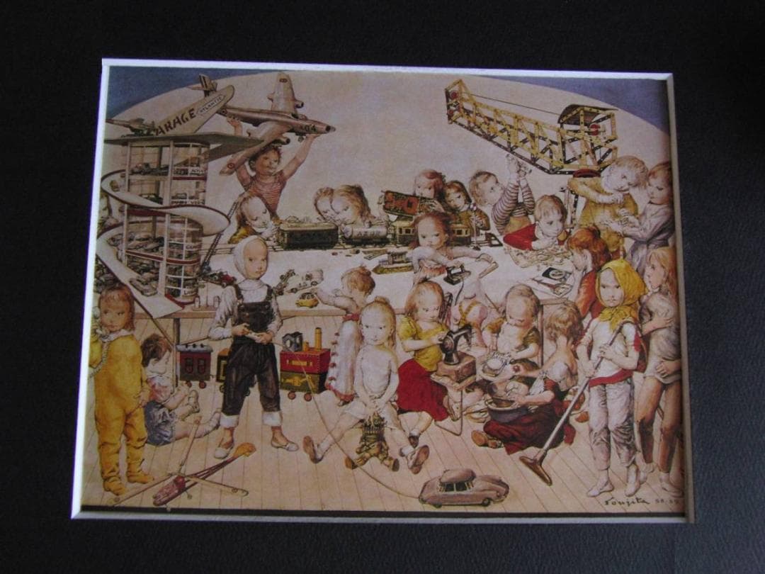 藤田嗣治、「Age Mecanique」、希少画集の額装画、人気作品