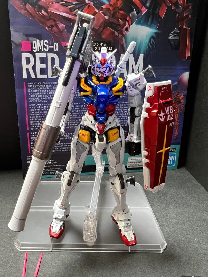 2機セット　HG 赤いガンダム(ビット6基)白いガンダム全塗装 完成品