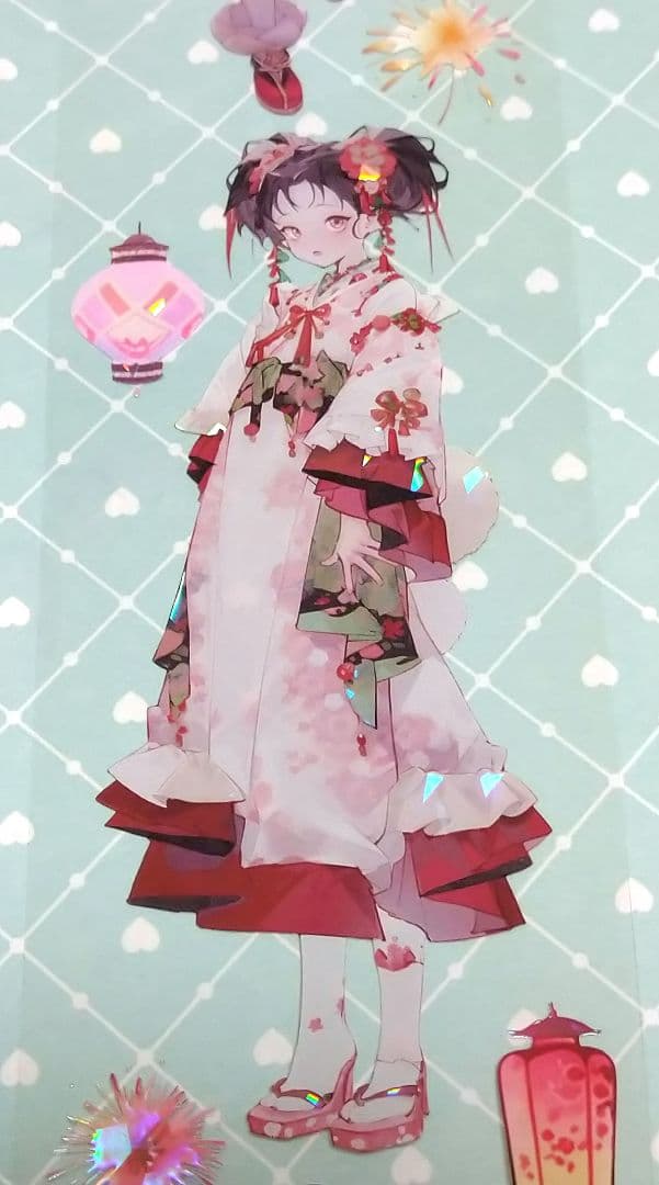 廃盤品✩J1065＃花绮川(贝壳光)目境幽冥切売り海外人物マステ女の子AIマステ