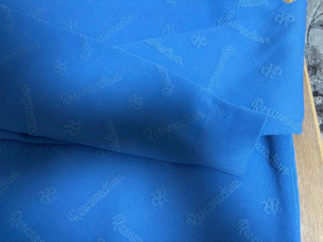 美品 Resurrection レザレクション 総柄ニット L ブルー