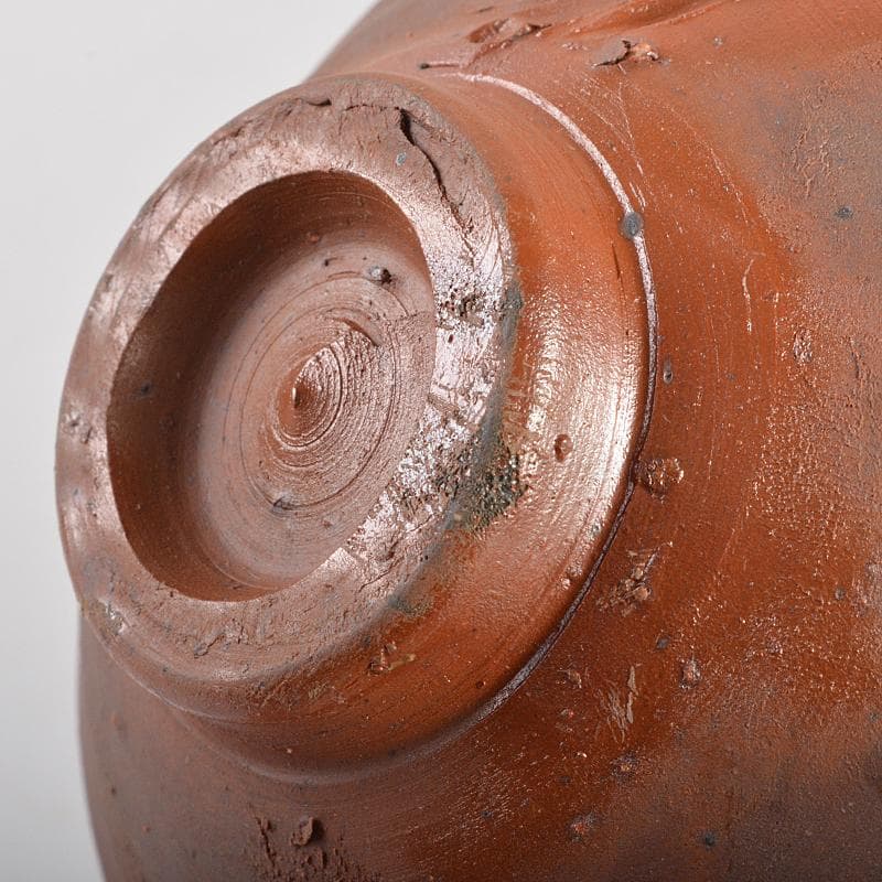 備前焼　人間国宝　藤原雄作　戌字刻　盃　共箱　V　R7063