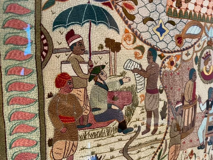 ノクシカタ刺繍　大型タペストリー　国内額装