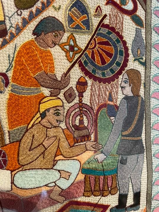 ノクシカタ刺繍　大型タペストリー　国内額装