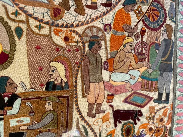 ノクシカタ刺繍　大型タペストリー　国内額装