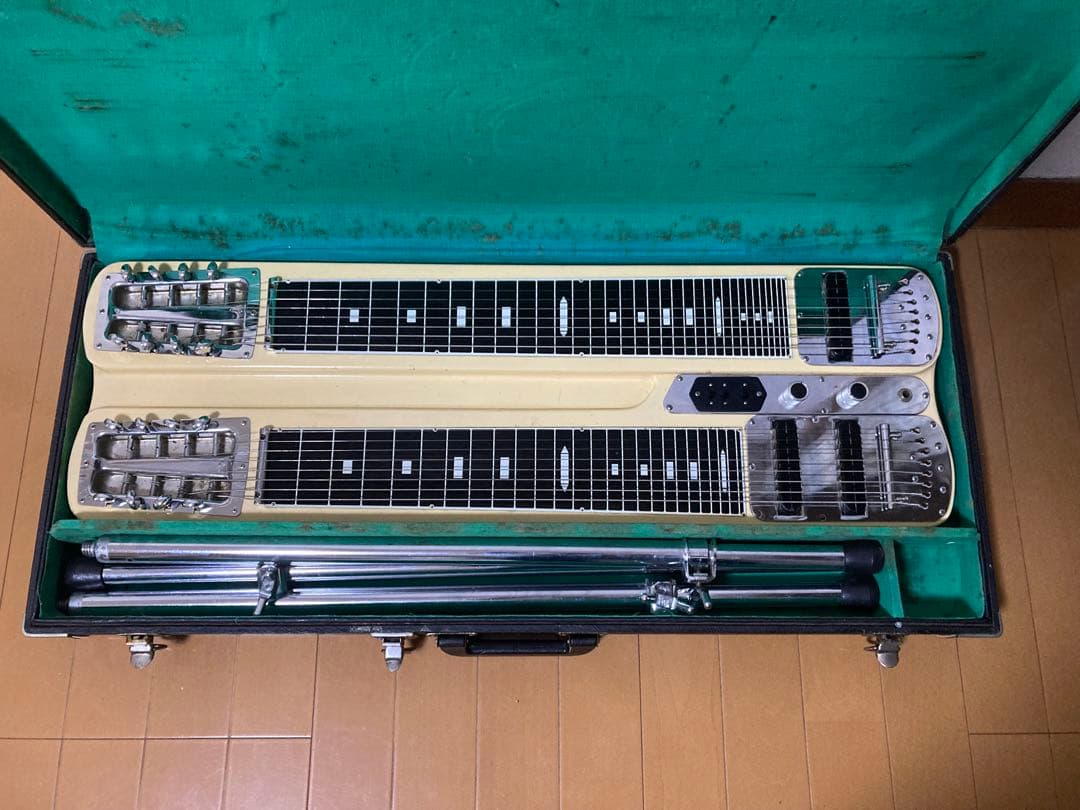 Guyatone グヤ8弦WネックスチールギターHG-188C 脚、ケース付