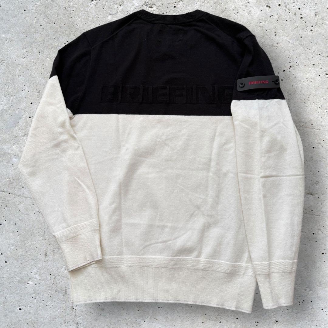 ブリーフィングゴルフ　ニット　S相当　黒　白　バイカラー　レーヨン素材