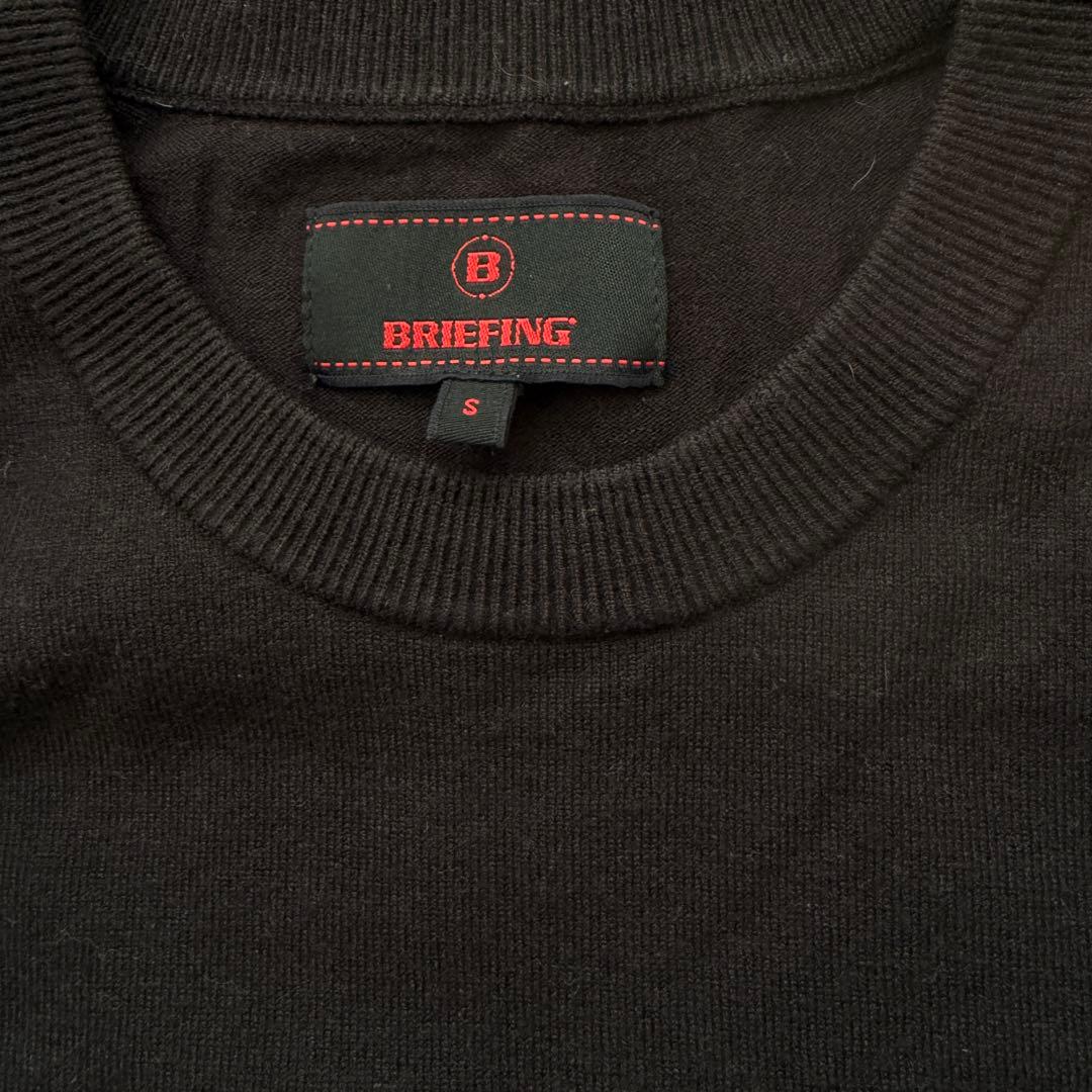 ブリーフィングゴルフ　ニット　S相当　黒　白　バイカラー　レーヨン素材