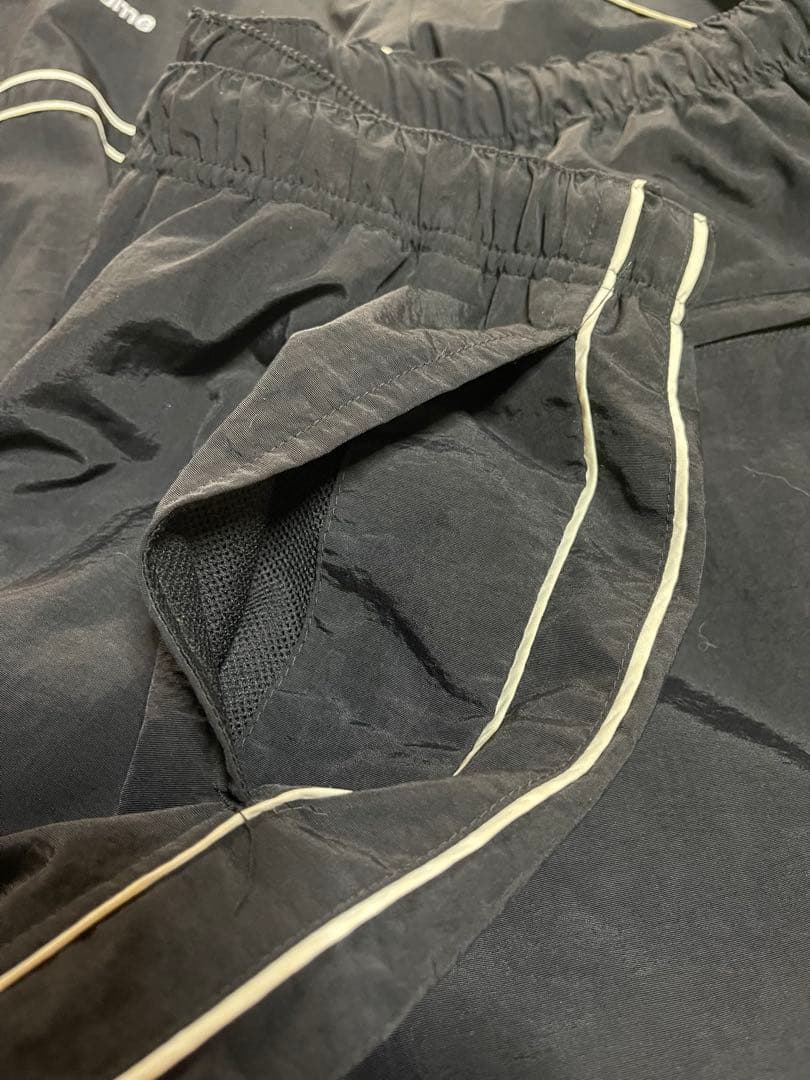 Supreme トラックナイロン ブラックパンツ
