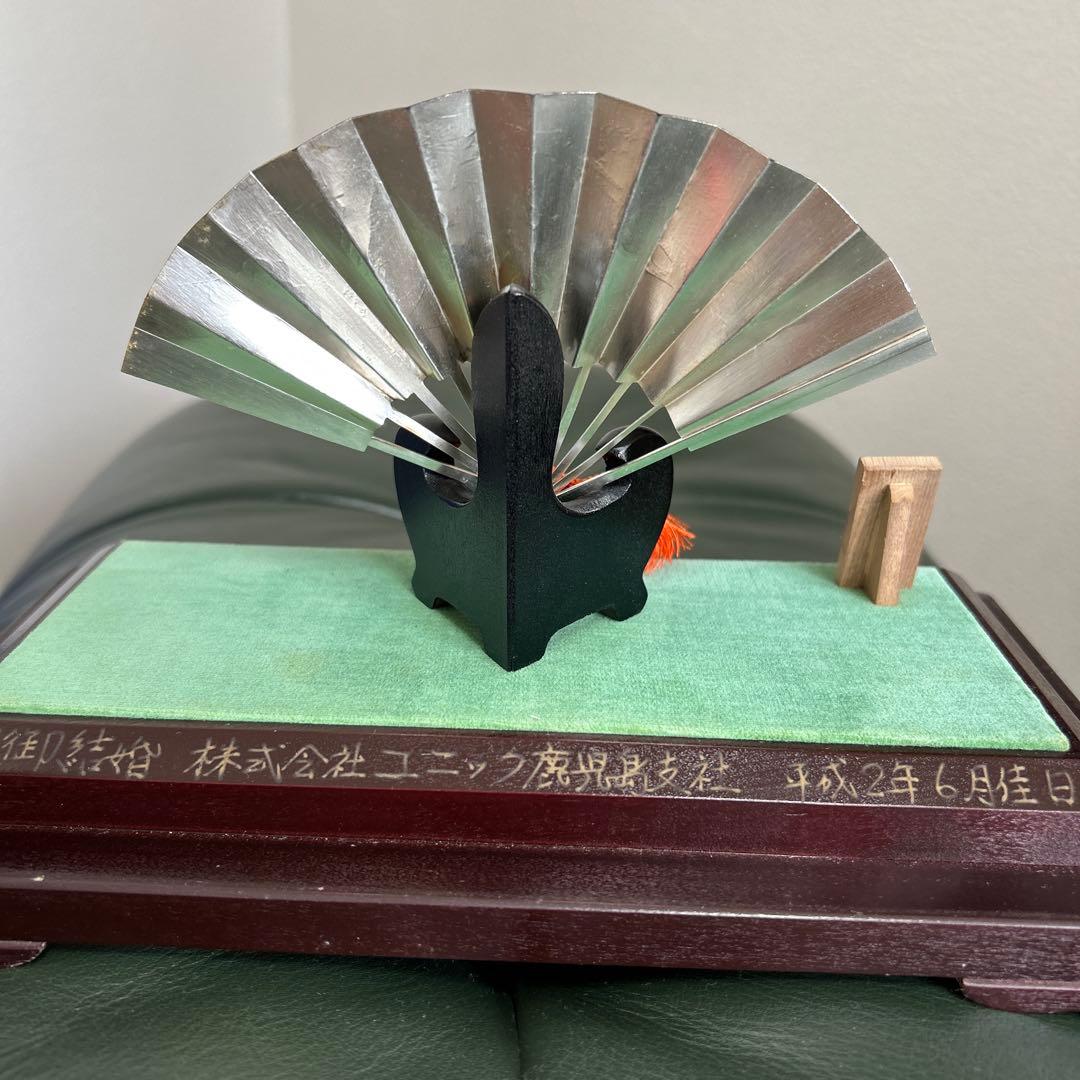 ゆうこです。 武比古作、純銀扇、松竹梅