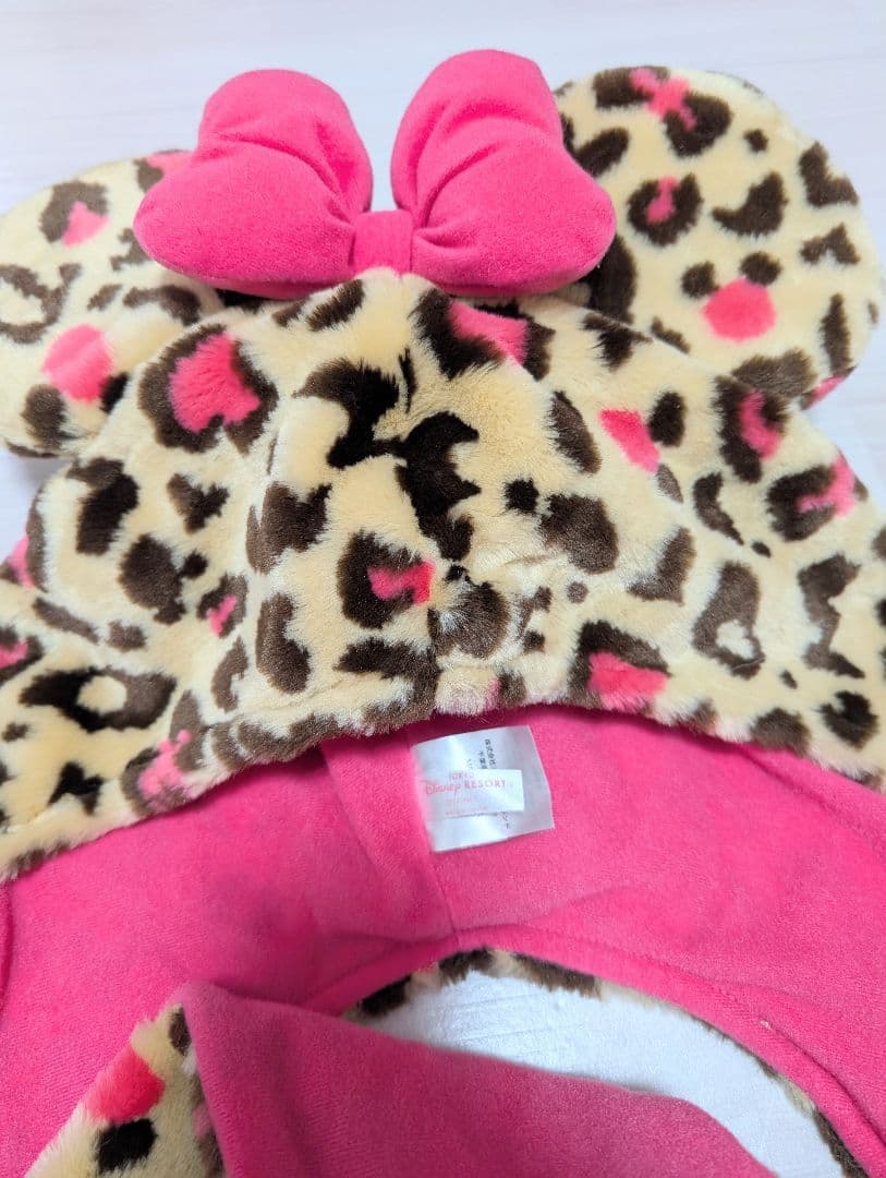 ディズニー ミニー ヒョウ柄 ファンキャップ マフラーキャップ マフラー 美品