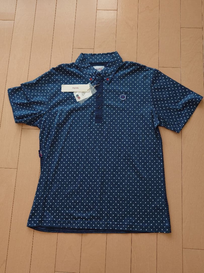 tovho（裏はストライプ）ネイビー 水玉模様 ポロシャツ