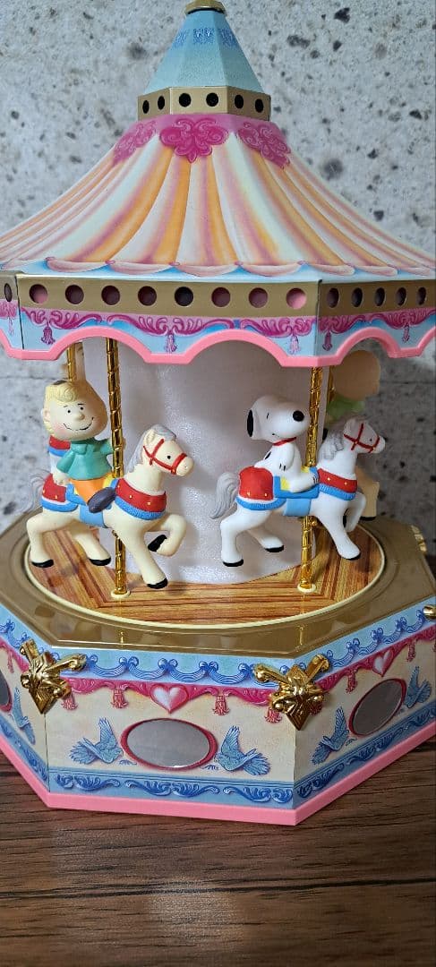 スヌーピー 陶器 吉徳 オルゴール カセット メリーゴーランド ブリキ