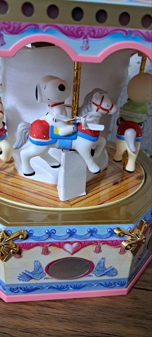 スヌーピー 陶器 吉徳 オルゴール カセット メリーゴーランド ブリキ