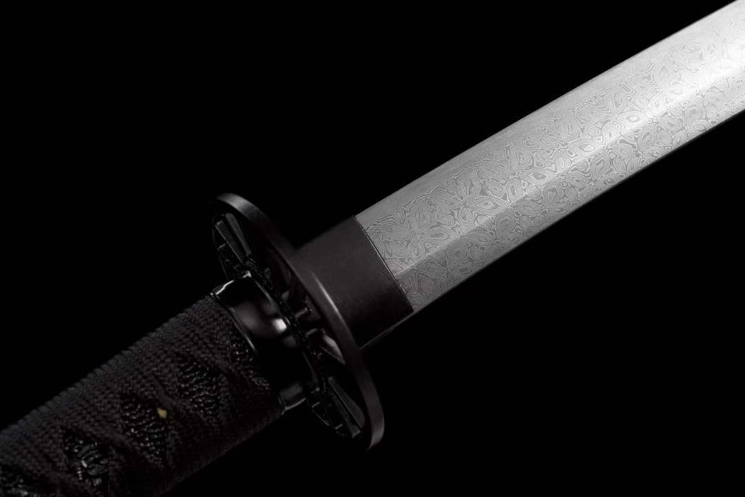 【千羽】石洗模様スチールコイル模様サムライナイフ 武具　刀装具　模造刀 居合刀