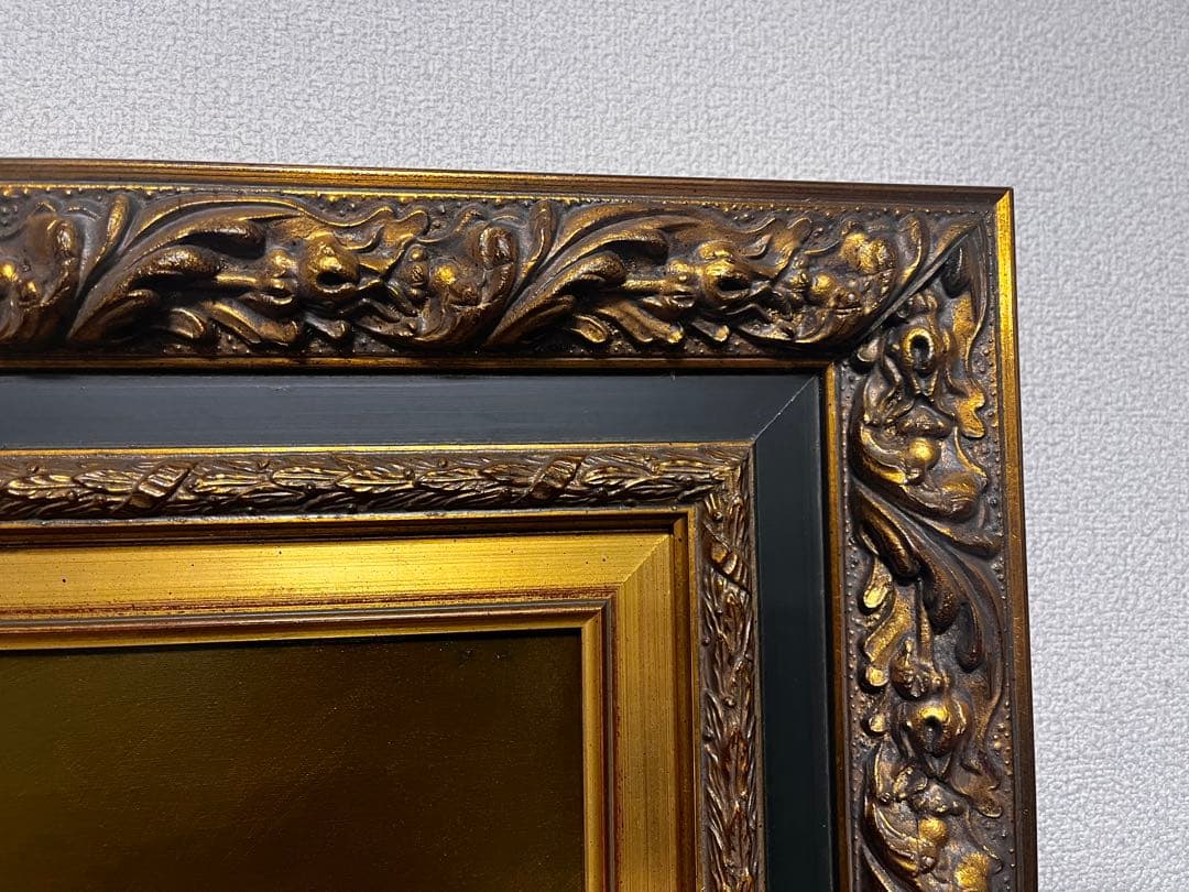 果物と花の静物画 油彩画　油絵