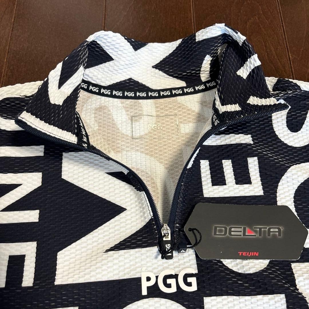 パーリーゲイツデルタロゴ総柄ハーフジッパー長袖シャツサイズ1