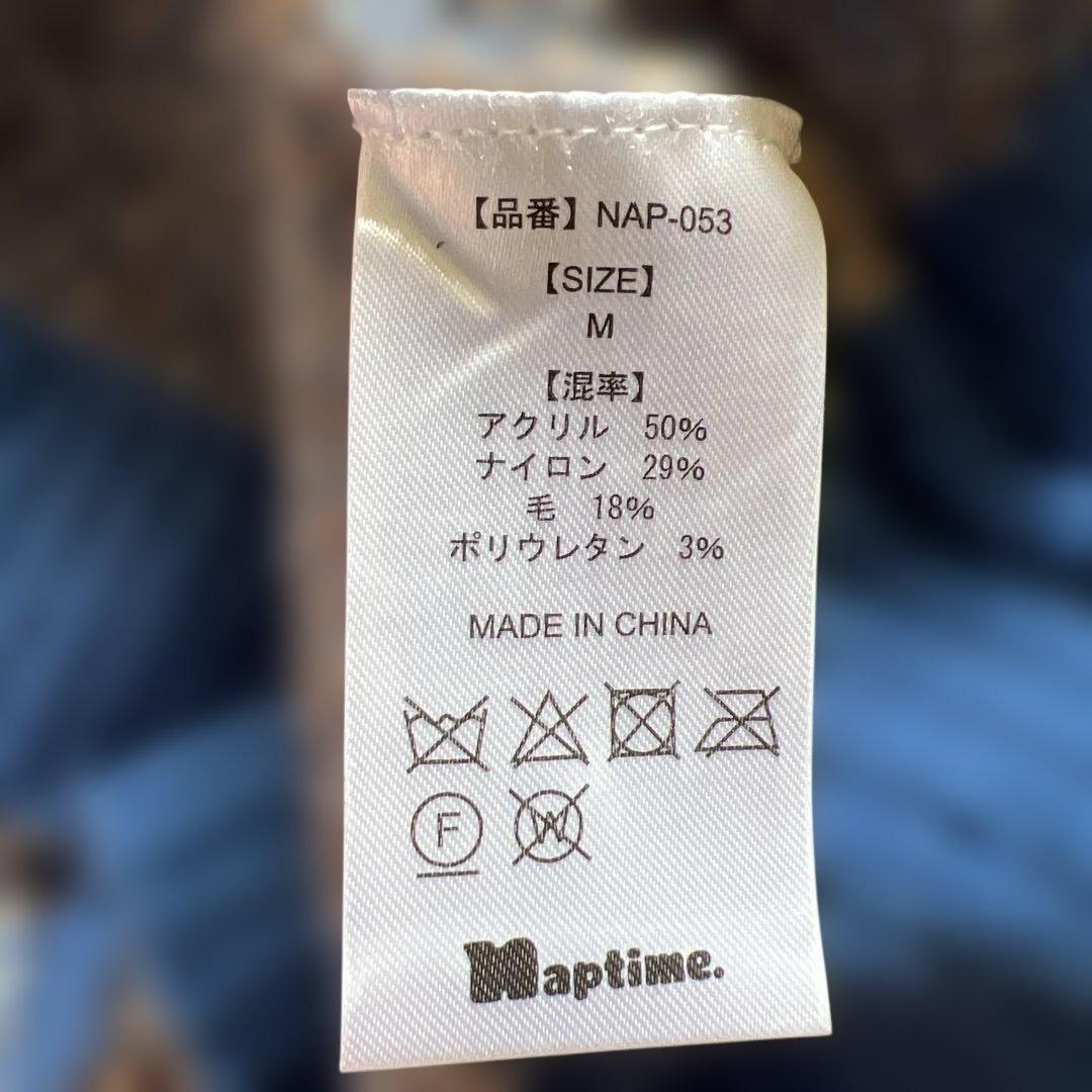 Naptime チェック柄ニットセーター M ブルーチェック