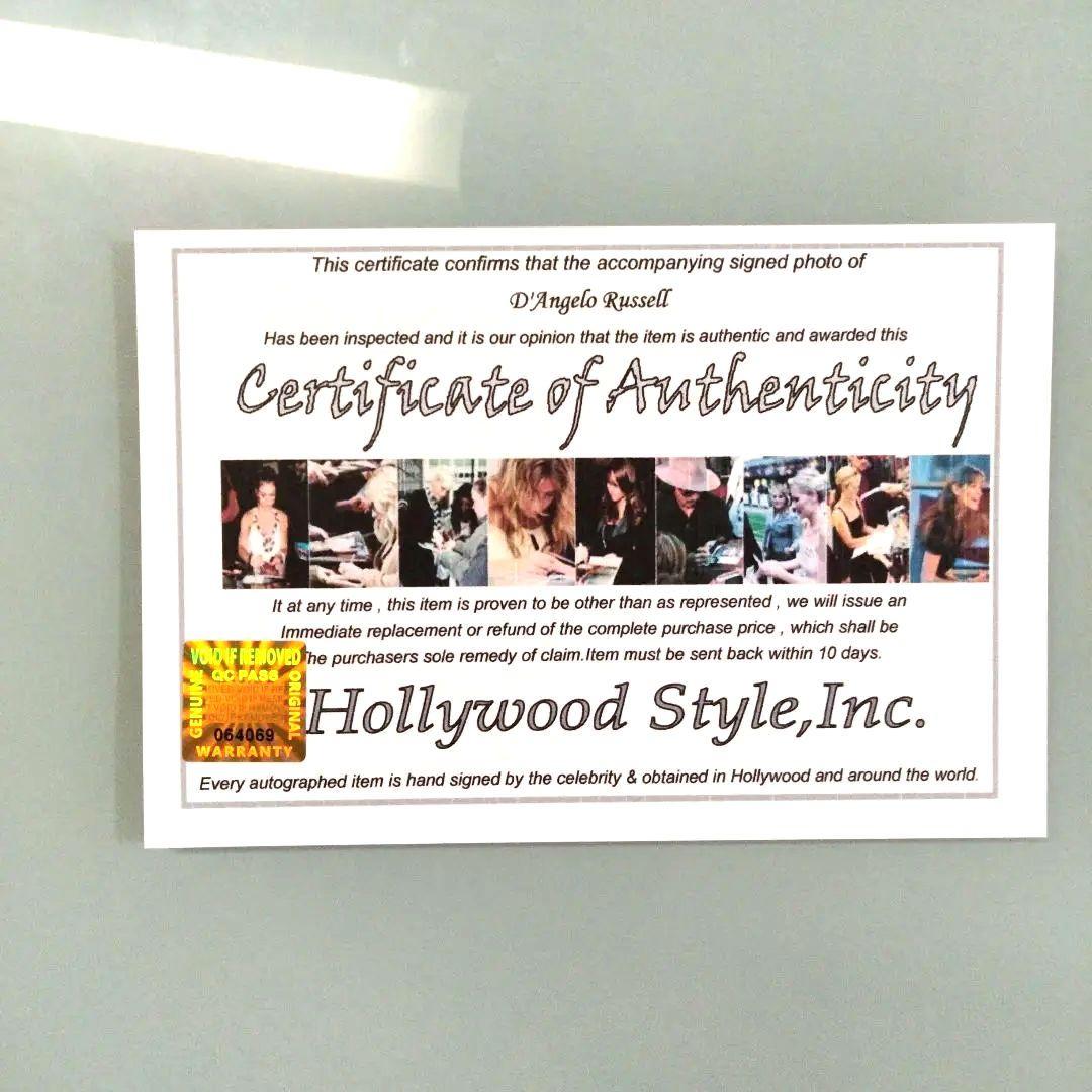 デァンジェロ・ラッセル直筆サイン入り2Lサイズ写真…アメリカプロバスケットボール