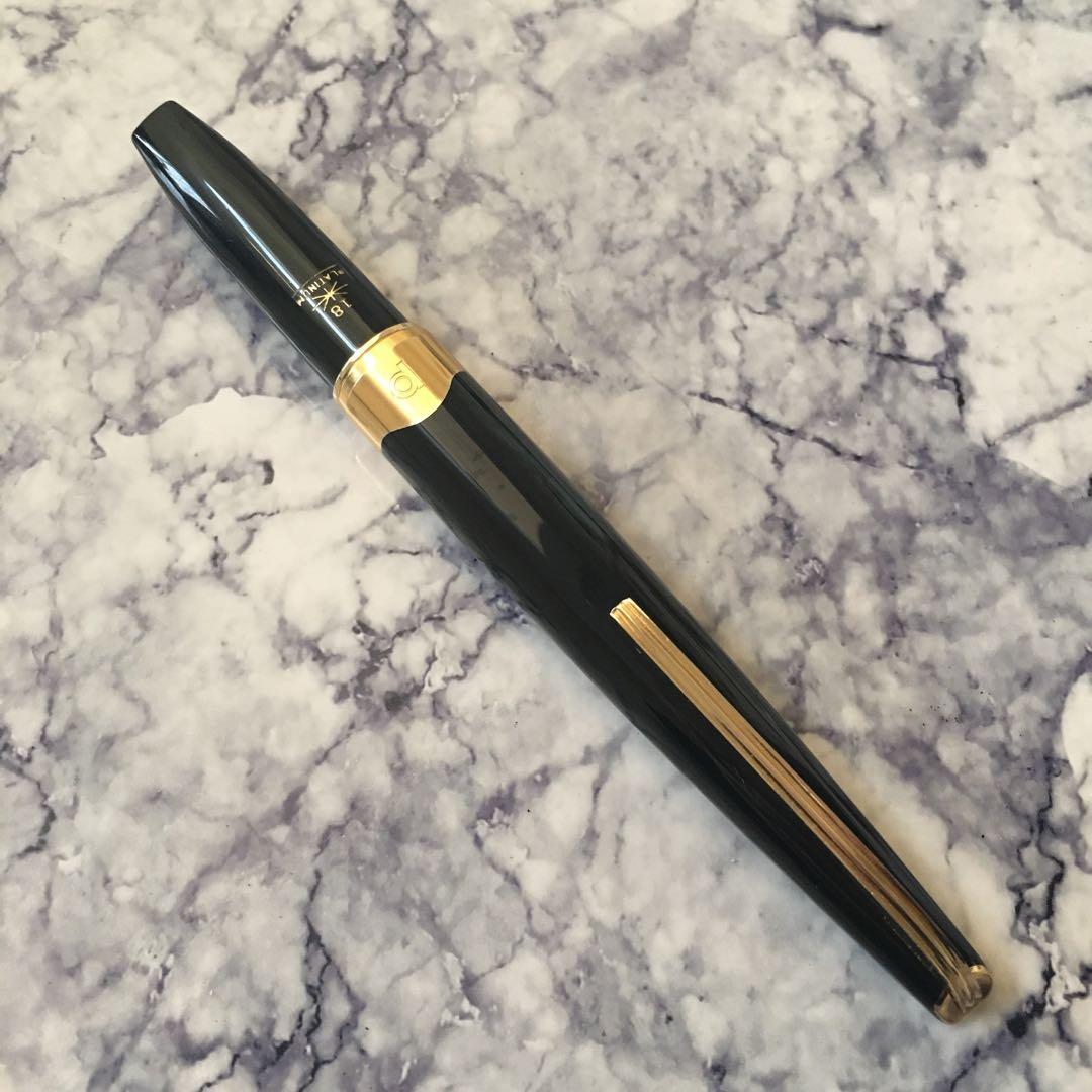 #0223オーバーホール済み 万年筆 プラチナ ショート 18k MUSIC