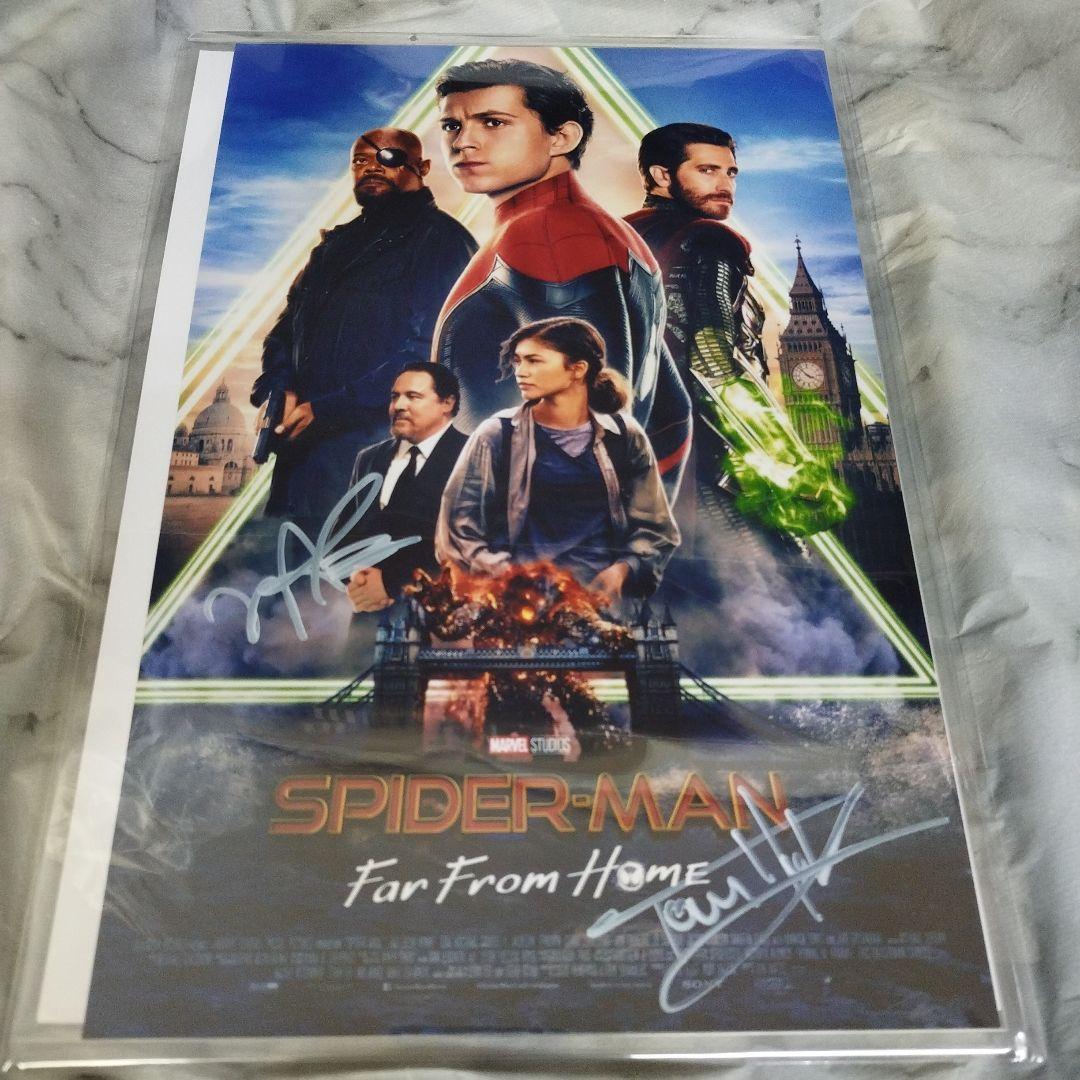 トム・ホランド&ゼンデイヤ 直筆サイン入りフォト　映画 スパイダーマンより