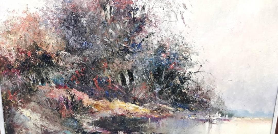 1【真作】アンナ・オルシェウスカ 油彩 1988年 ポーランド 風景画 自然