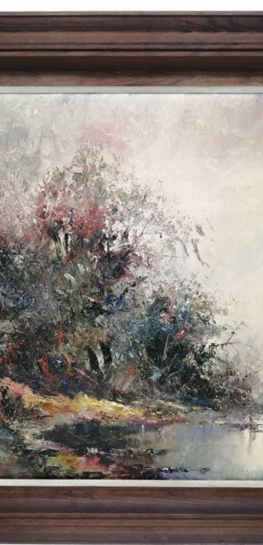 1【真作】アンナ・オルシェウスカ 油彩 1988年 ポーランド 風景画 自然