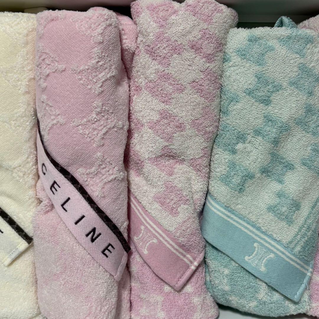 CELINE セリーヌ　フェイスタオル×5 トリオンフ　マカダム総柄　廃盤希少