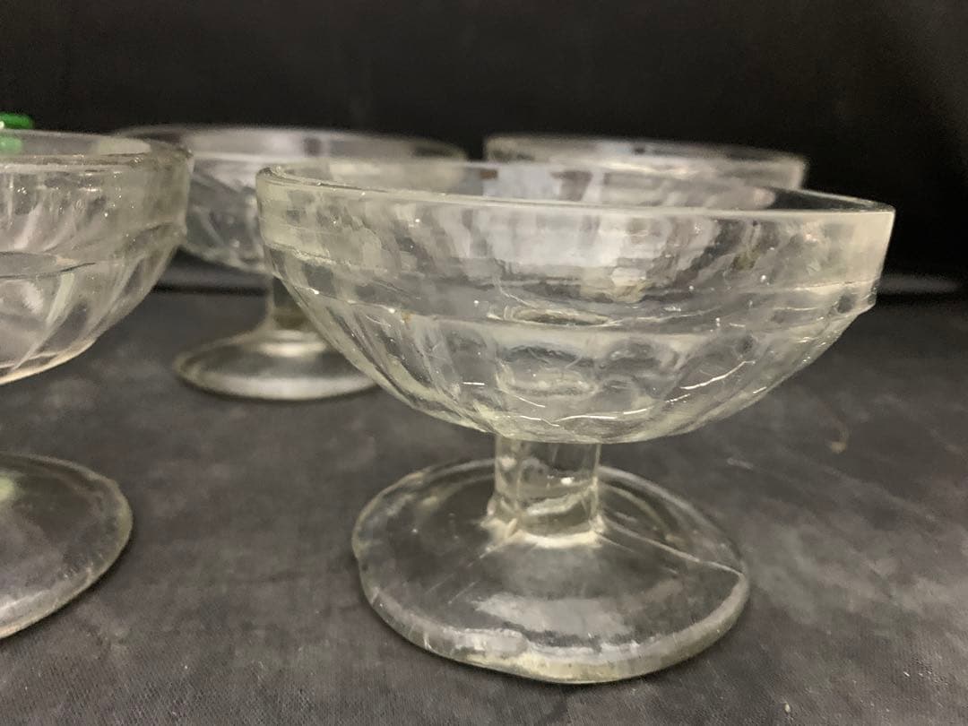 アンティーク　レトロ　かき氷ガラス　ガラスコップ　5客