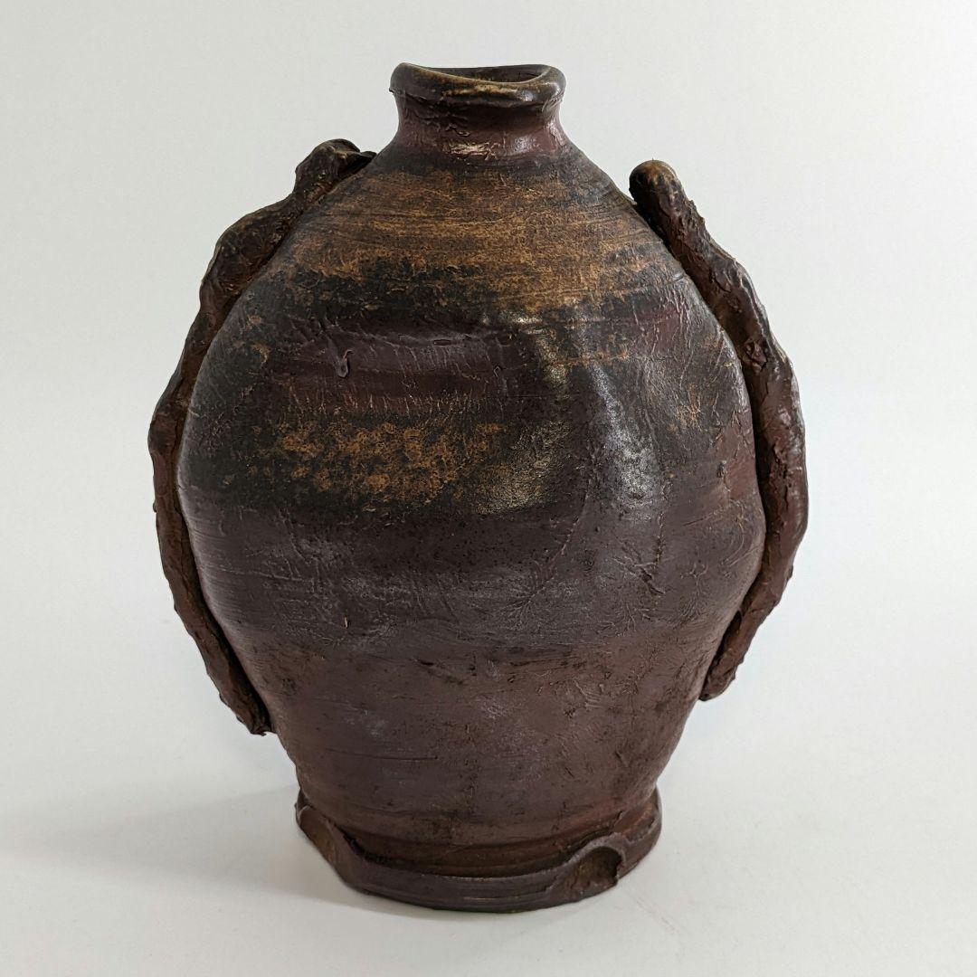 超希少 木南知加選 備前焼 舟虫花入 花器 フラワーベース 花瓶 華道具 花生