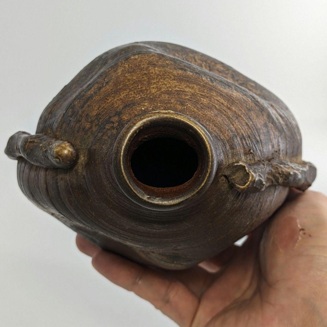 超希少 木南知加選 備前焼 舟虫花入 花器 フラワーベース 花瓶 華道具 花生