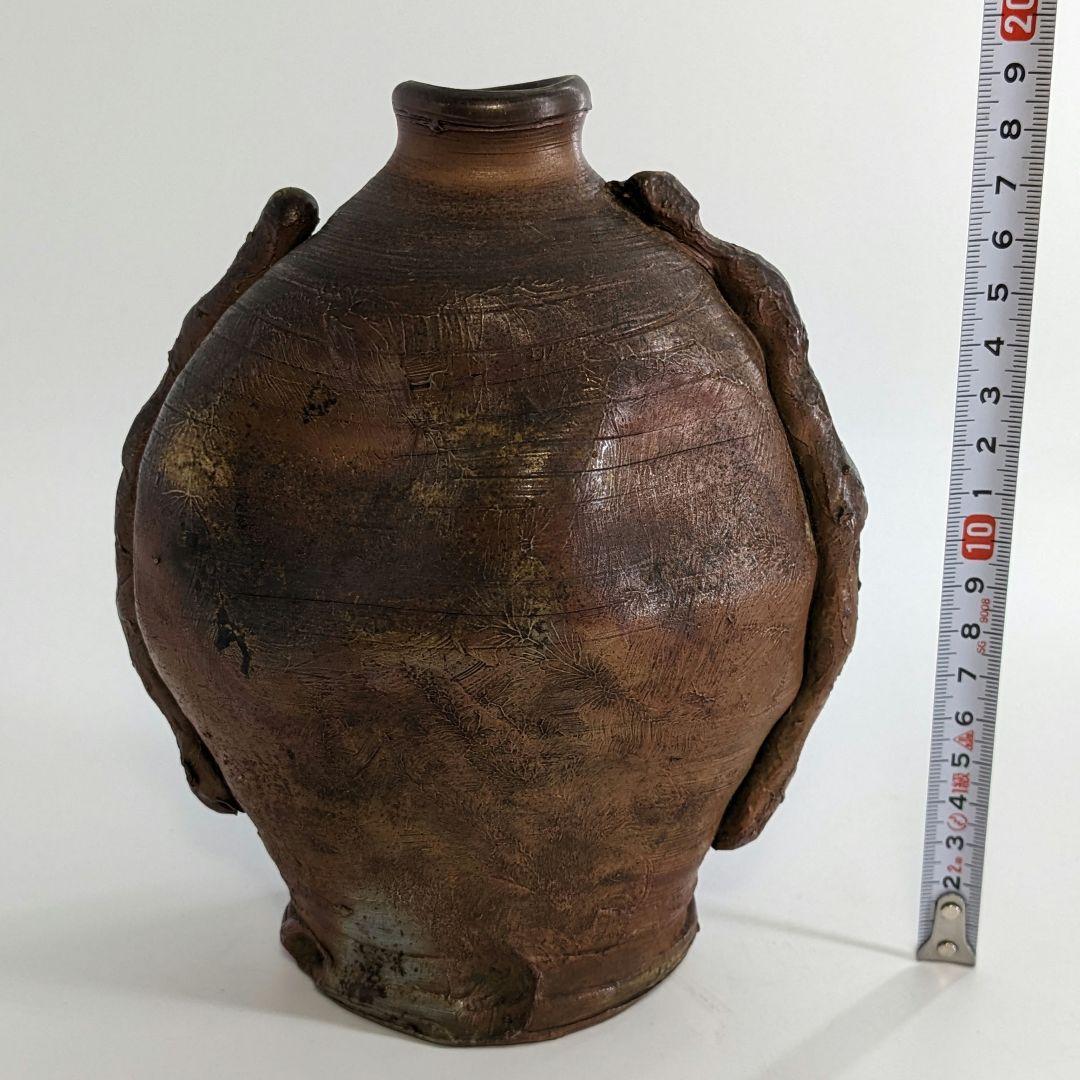 超希少 木南知加選 備前焼 舟虫花入 花器 フラワーベース 花瓶 華道具 花生