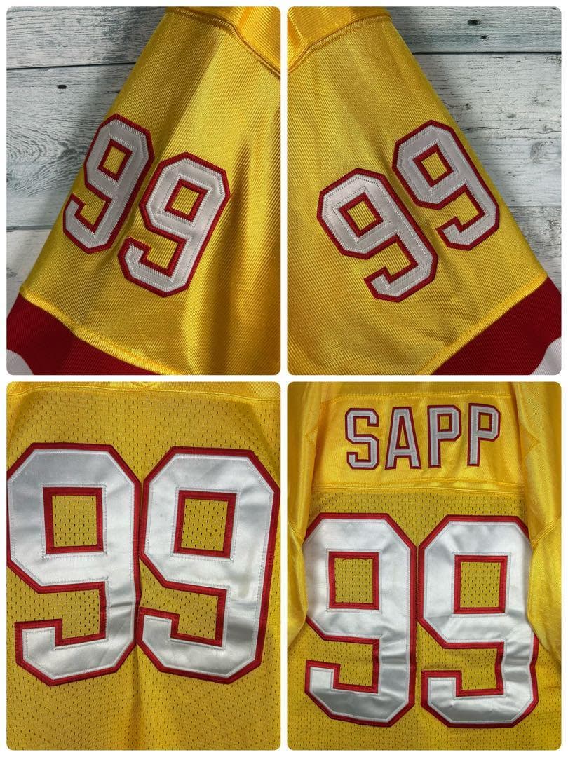 NFL 全刺繍 半袖 アメフトゲームシャツ イエロー L 5159