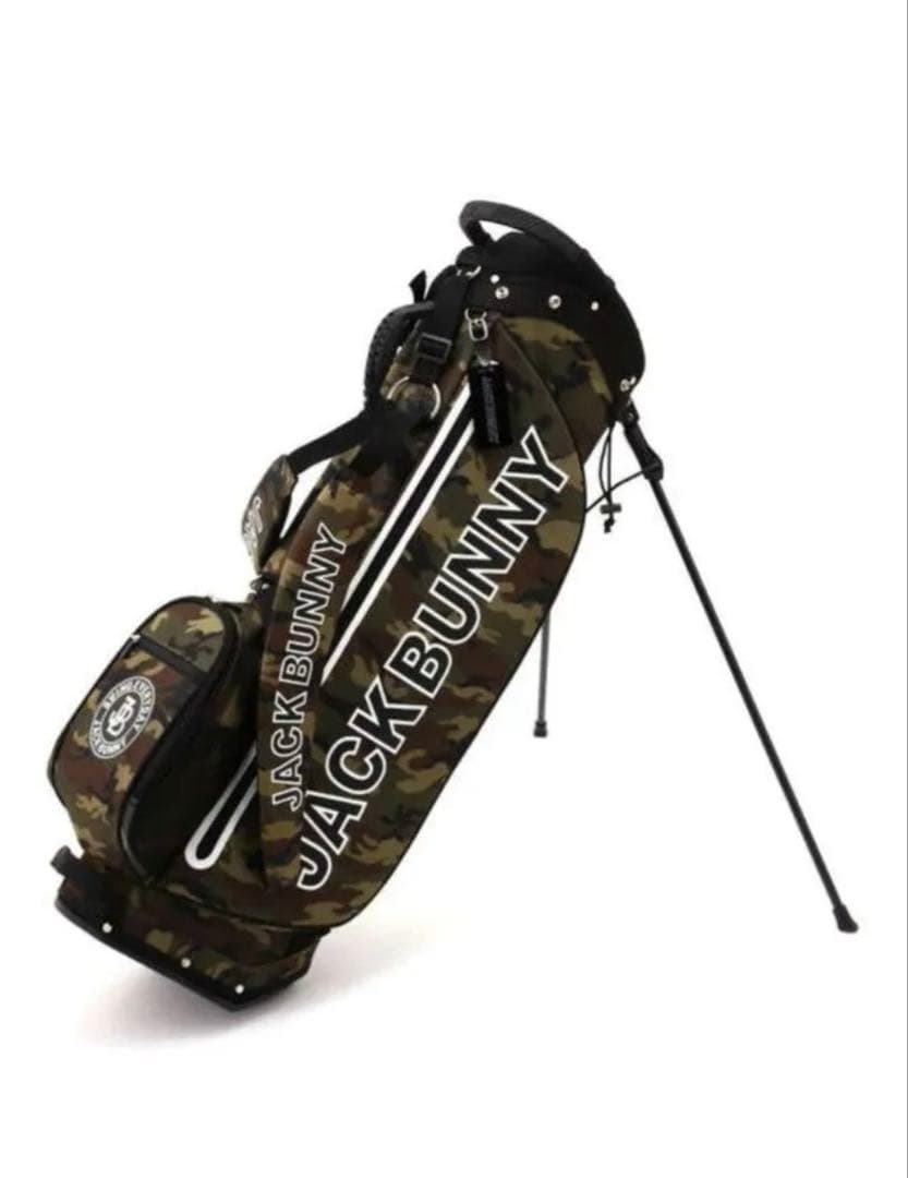 新品未使用　JACK BUNNY 迷彩　キャディバッグ　ゴルフバッグ　スタンド付