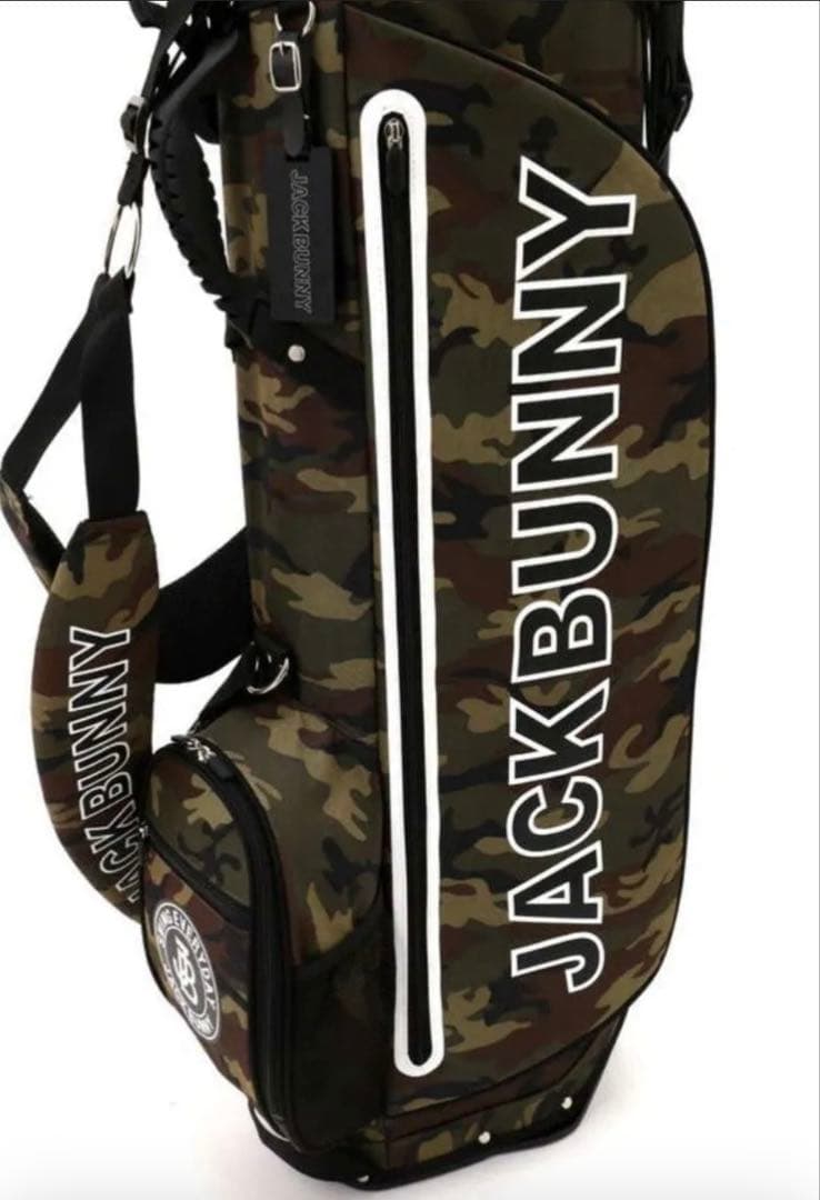 新品未使用　JACK BUNNY 迷彩　キャディバッグ　ゴルフバッグ　スタンド付