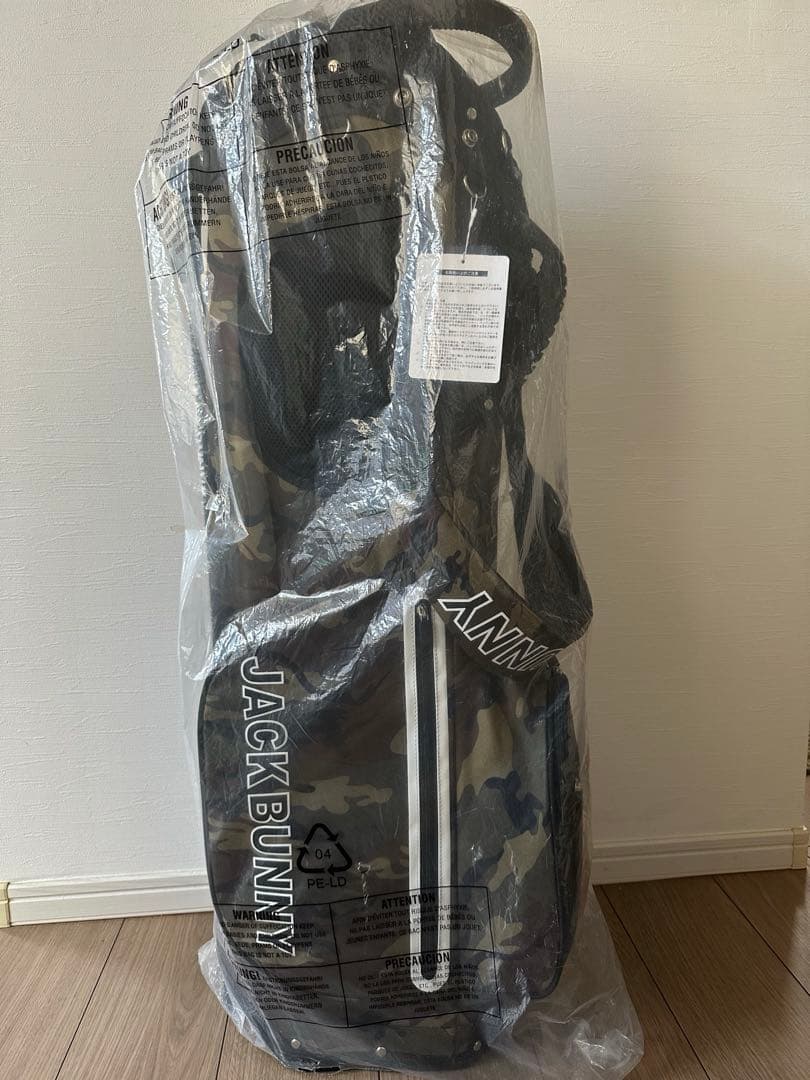 新品未使用　JACK BUNNY 迷彩　キャディバッグ　ゴルフバッグ　スタンド付