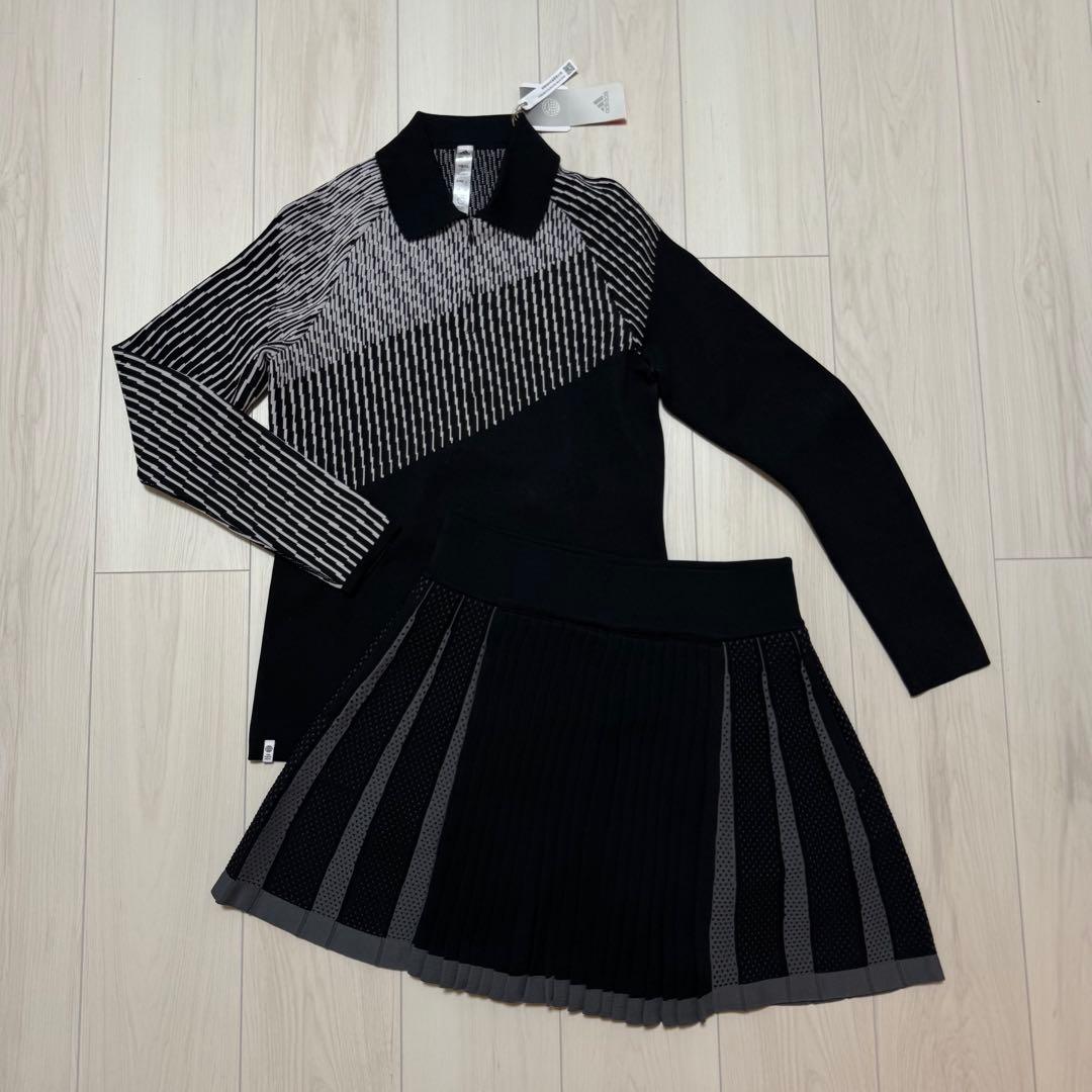 新品 アディダス セットアップ ゴルフウェア プライムニット プリーツスカート