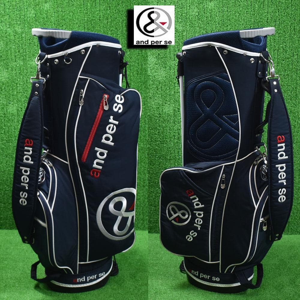 and per se/アンパスィ ゴルフ キャディバッグ【ネイビー】美品！