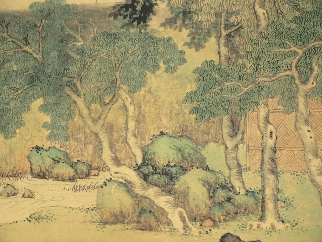 中国掛け軸　明時代作品　携琴訪友図　　肉筆保証　骨董品 BD730A14-2