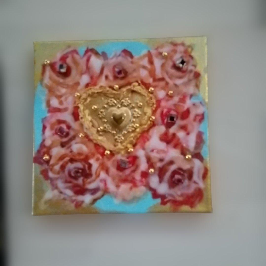 壁掛けアート　ハート15cm