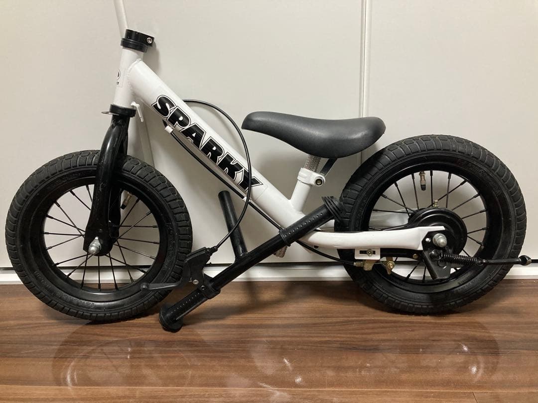 【美品】sparky スパーキー キックバイク ホワイト 白　ロングサドル付