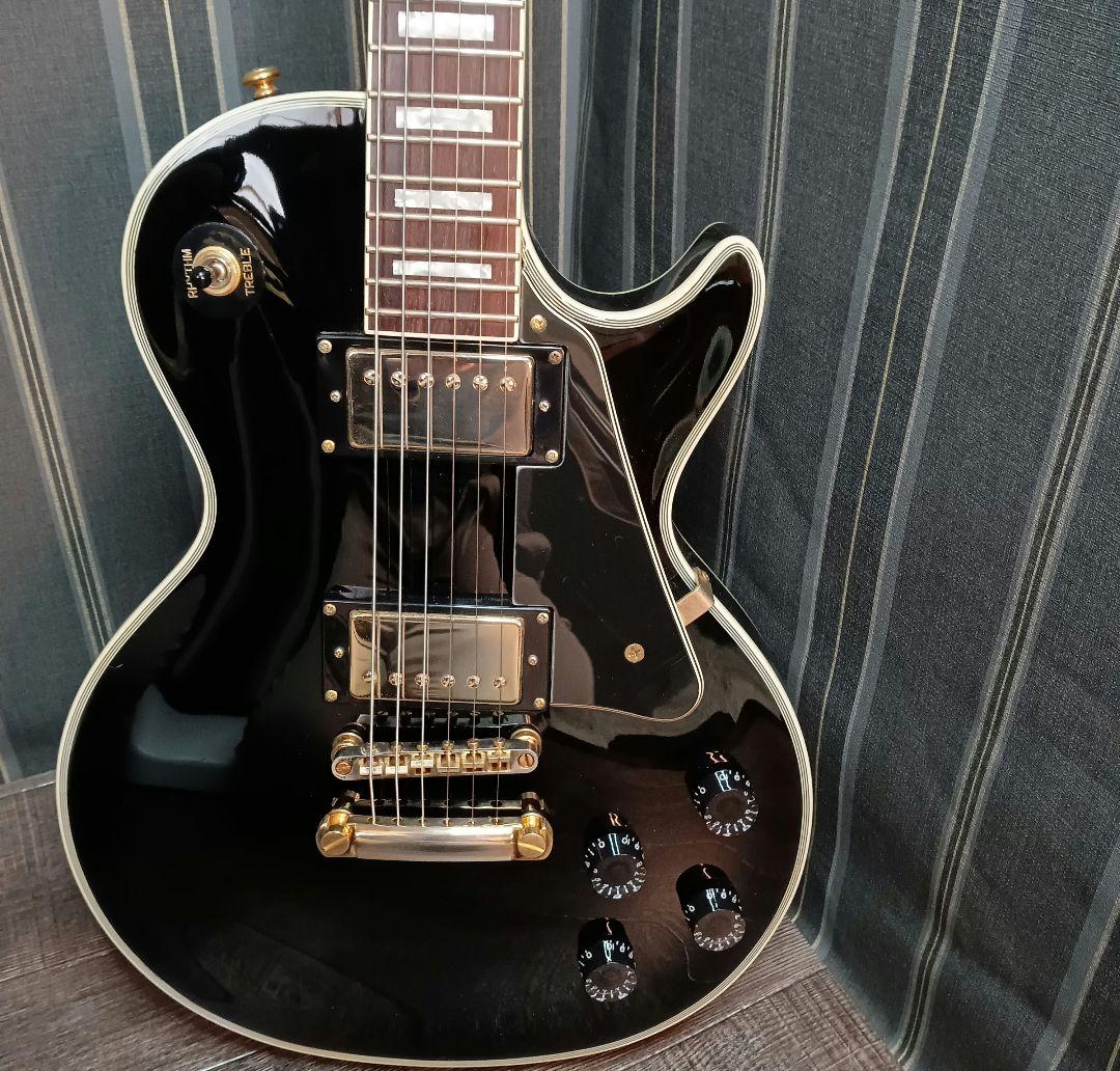 美品 GrassRoots/グラスルーツ レスポールカスタム ブラック ケース付