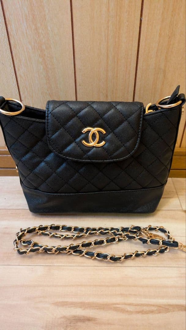 CHANEL ブラック ショルダーバッグ キルティング2way