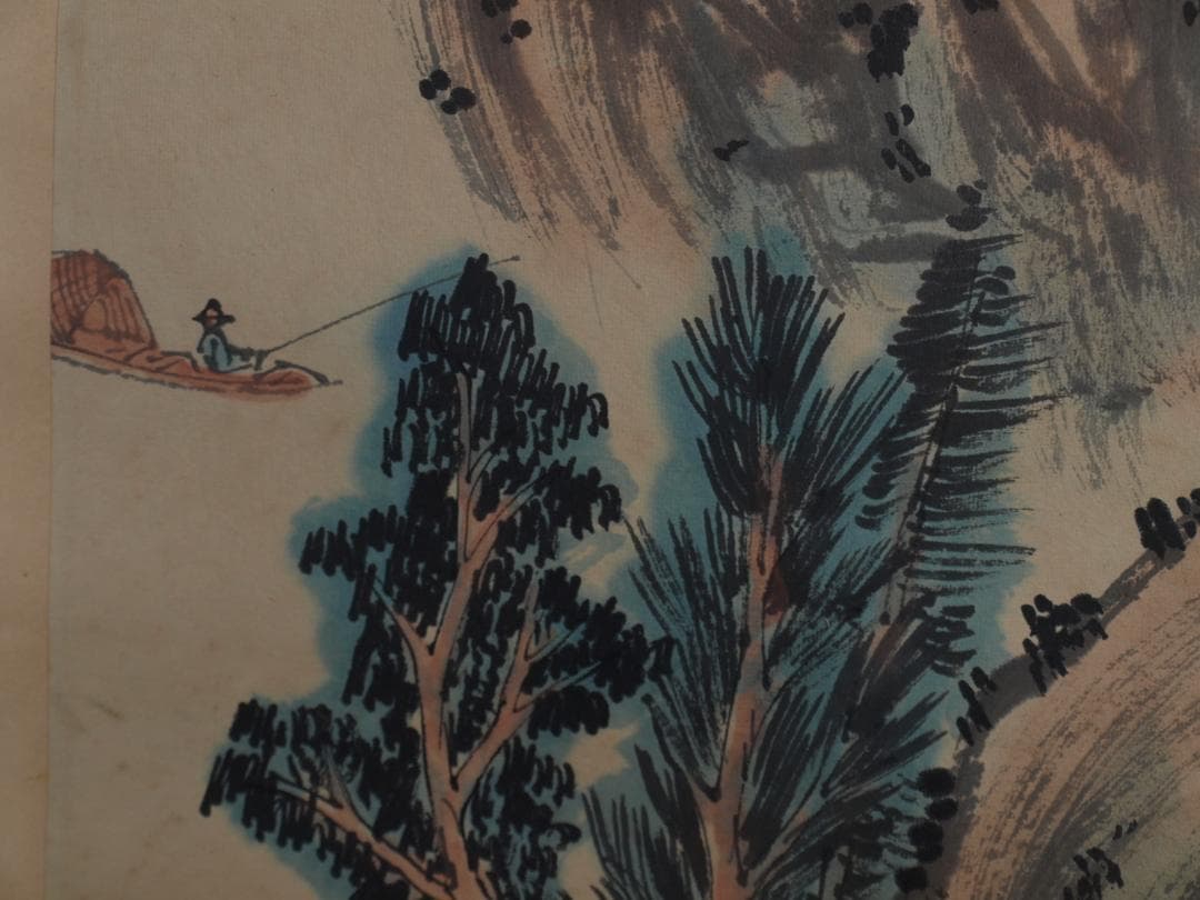 【骨董掛け軸】 中国吴湖帆　 近代 肉筆保證 　掛け軸 DE599B3-2