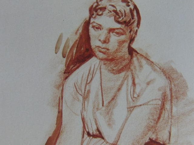 小磯良平、【 婦人】、希少な限定額装用画集画、新品高級額 額装付、状態良好