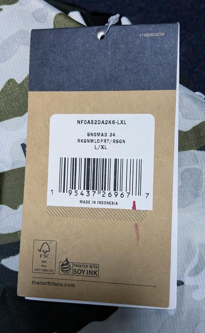 【US限定／展示未使用品】THE NORTH FACE SNOMAD 34