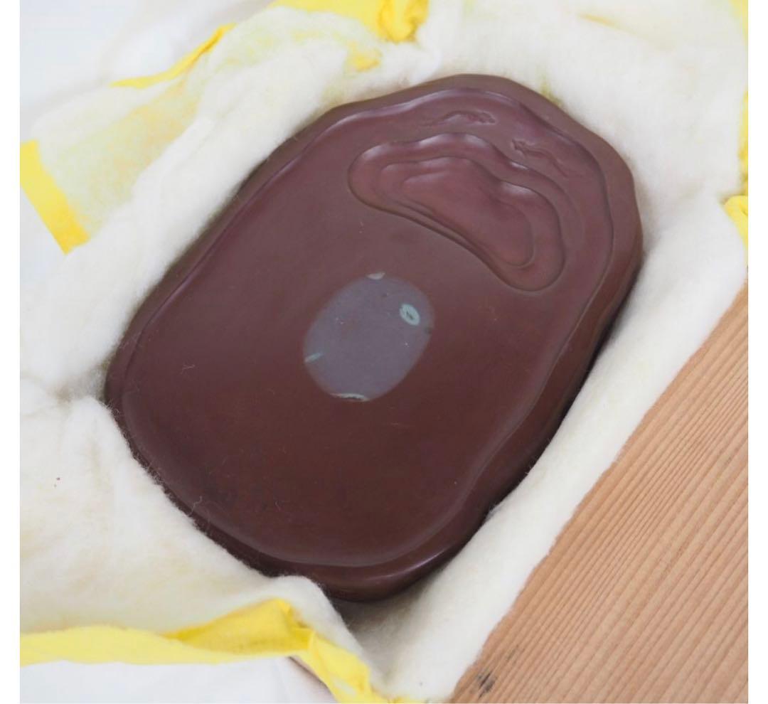 送料無料　日本の小説家、劇作家『長谷川 伸』所有　羊堂作紅渓石硯　共箱　書道具