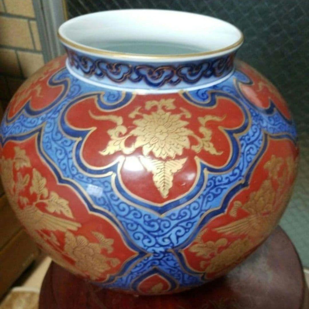 有田焼哲山作 鳳凰柄ヴィンテージ アンティーク 陶印いり